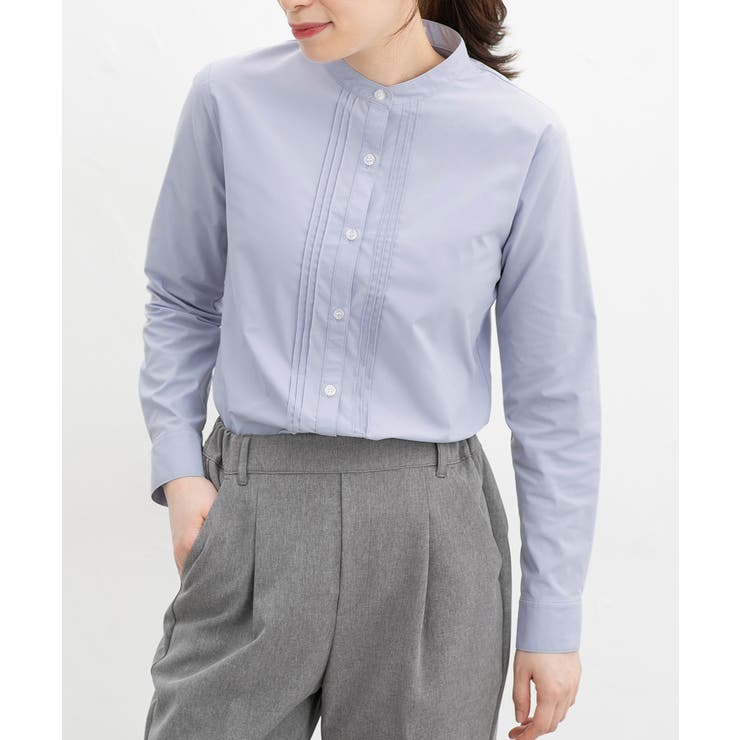 スモーキーブルー | トップス シャツ ピンタックシャツ | Honeys