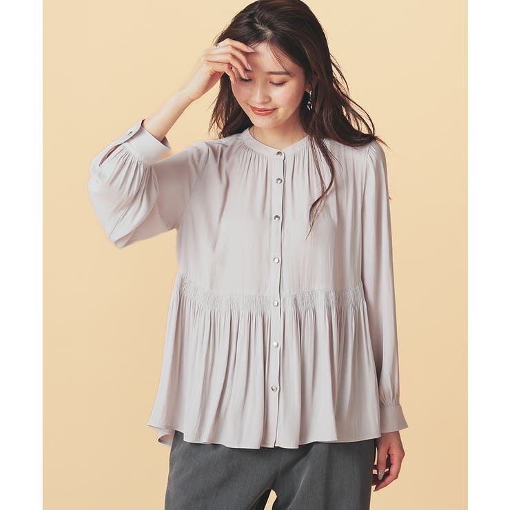 グレージュ | トップス ブラウス 長袖 | Honeys