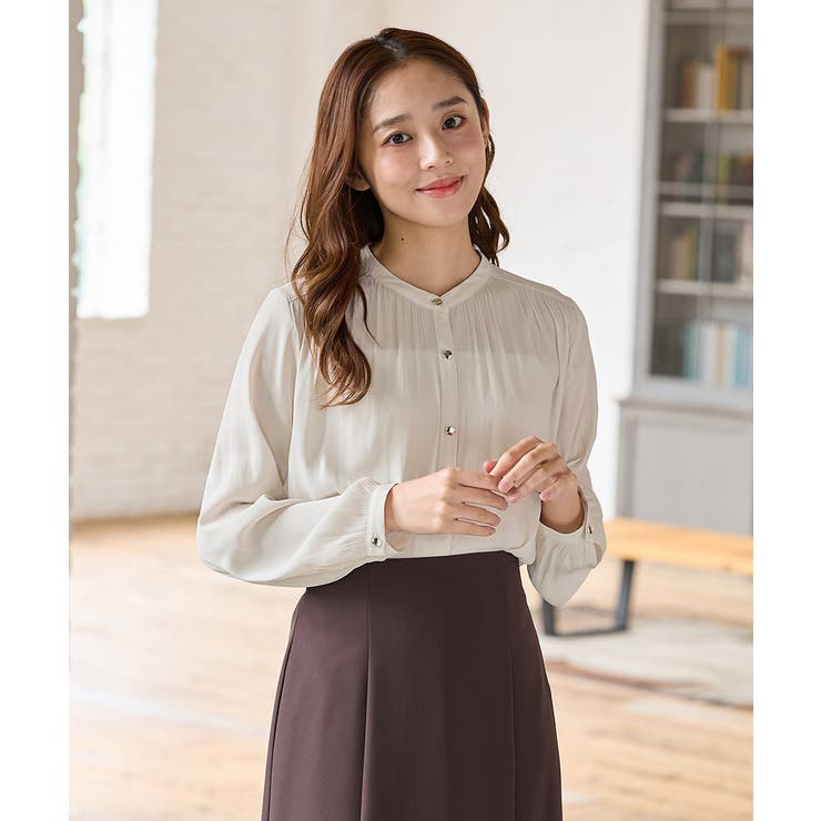 ホワイト | トップス ブラウス 長袖 | Honeys