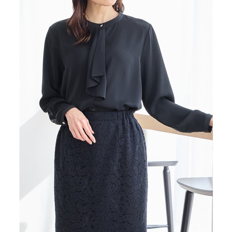 ネイビー | トップス ブラウス 長袖 | Honeys