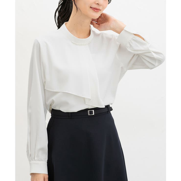 ホワイト | トップス ブラウス 長袖 | Honeys