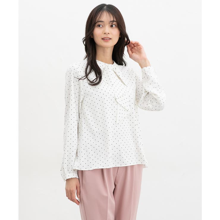 オフ水玉 | トップス ブラウス 長袖 | Honeys