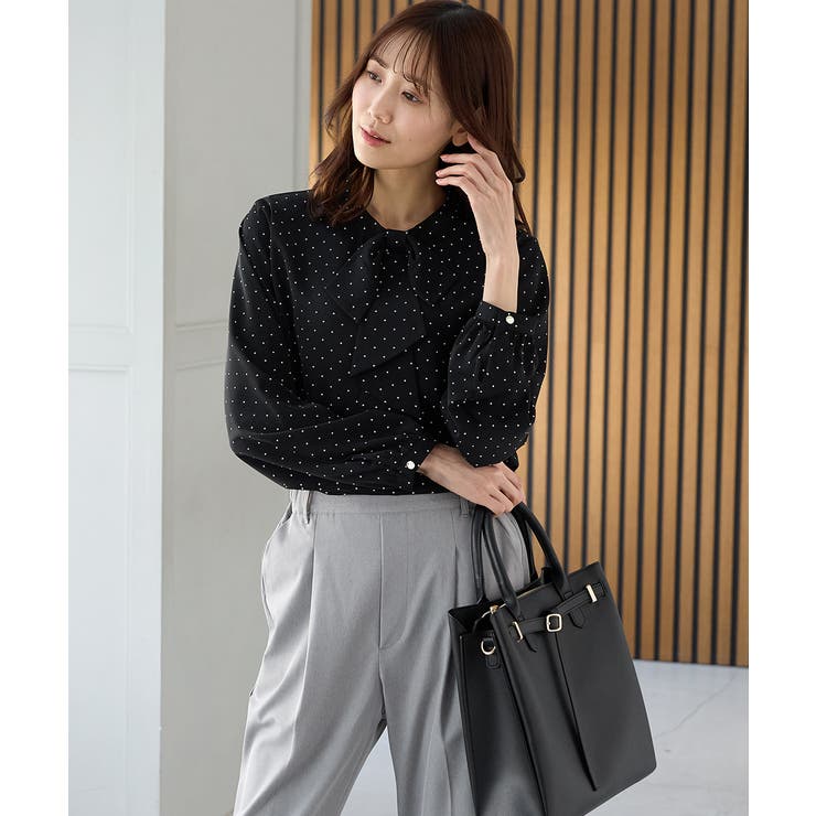 クロ水玉 | トップス ブラウス 長袖 | Honeys