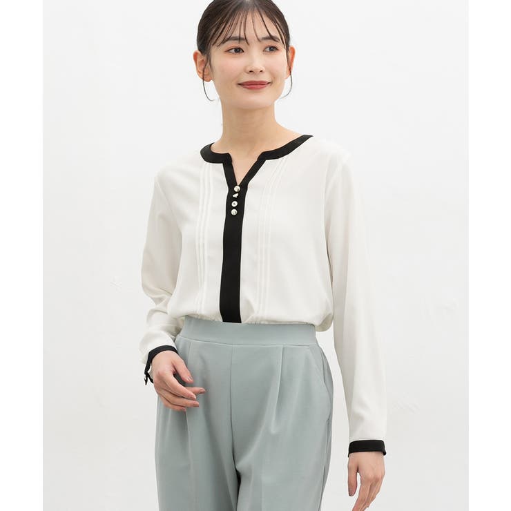 ホワイト | トップス ブラウス 長袖 | Honeys