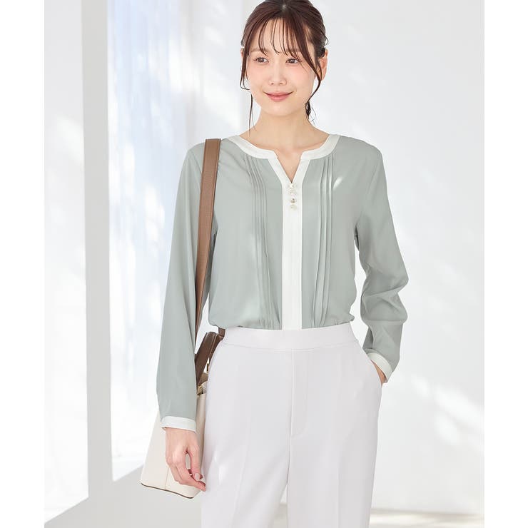 ミントグレー | トップス ブラウス 長袖 | Honeys