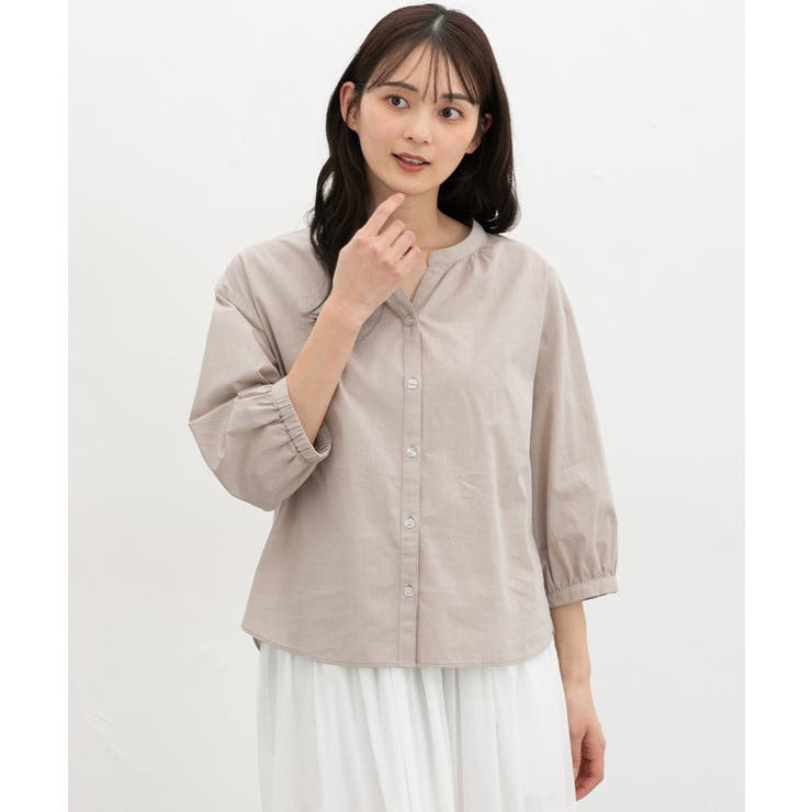 ベージュ | トップス ブラウス スキッパーカラー | Honeys