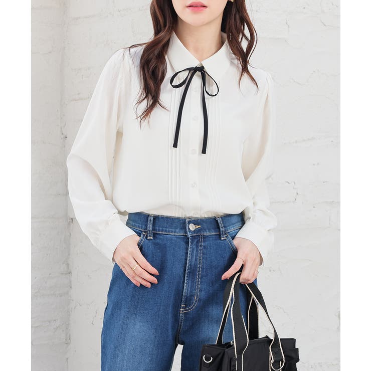 ホワイト | トップス ブラウス 長袖 | Honeys