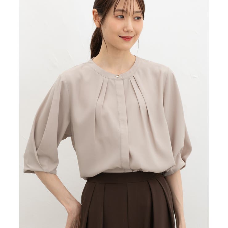 グレージュ | トップス ブラウス 接触冷感 | Honeys
