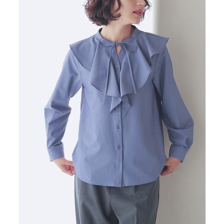 スモーキーブルー | トップス ブラウス 長袖 | Honeys