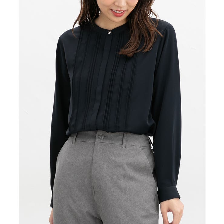 ネイビー | トップス ブラウス 長袖 | Honeys