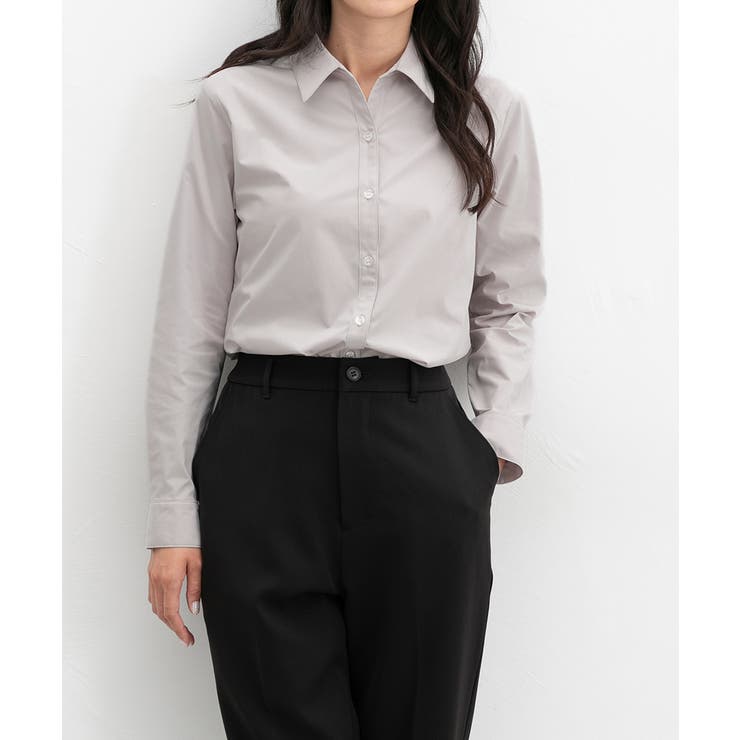 ライトグレージュ | トップス シャツ スキッパーシャツ | Honeys