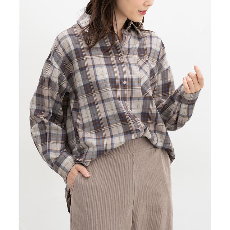 ベージュチェック | トップス シャツ ブラウス | Honeys