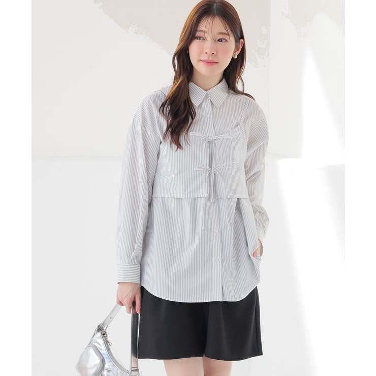 オフ×グレー | トップス シャツ 長袖 | Honeys