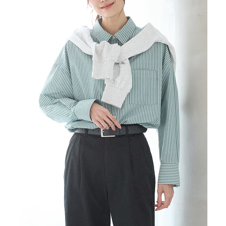 ミドリストライプ | トップス シャツ チュニックシャツ | Honeys