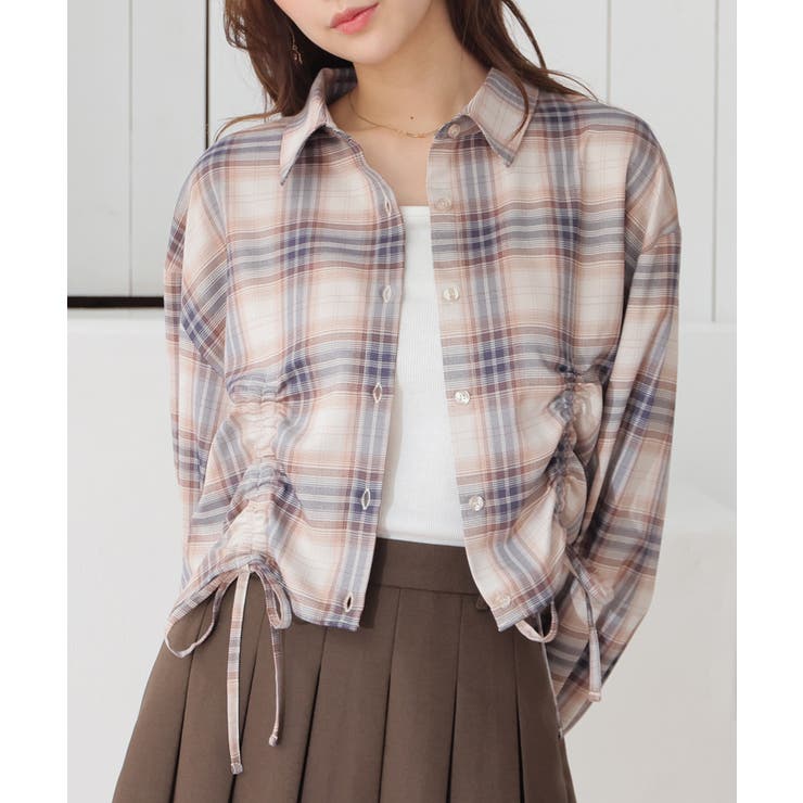 ベージュチェック | トップス シャツ ブラウス | Honeys