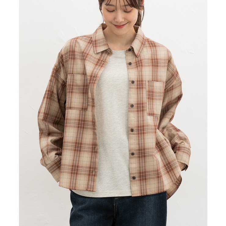 ベージュチェック | トップス シャツ ブラウス | Honeys