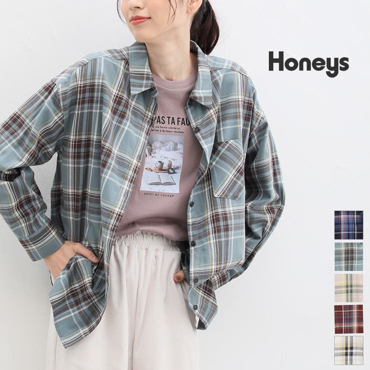 トップス シャツ 長袖[品番：HNSW0007929]｜Honeys（ハニーズ）のレディースファッション通販｜SHOPLIST（ショップリスト）