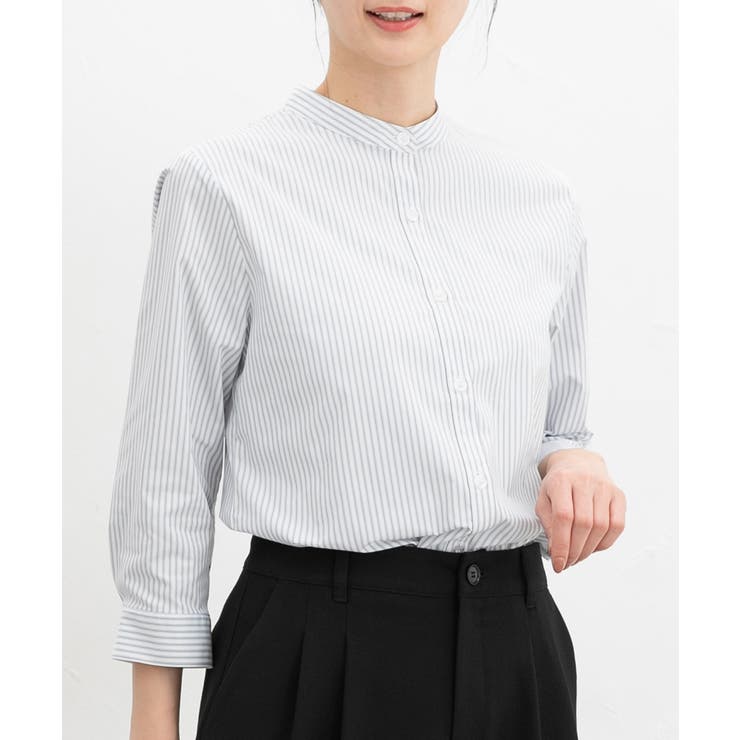 オフストライプ | トップス シャツ マオカラーシャツ | Honeys