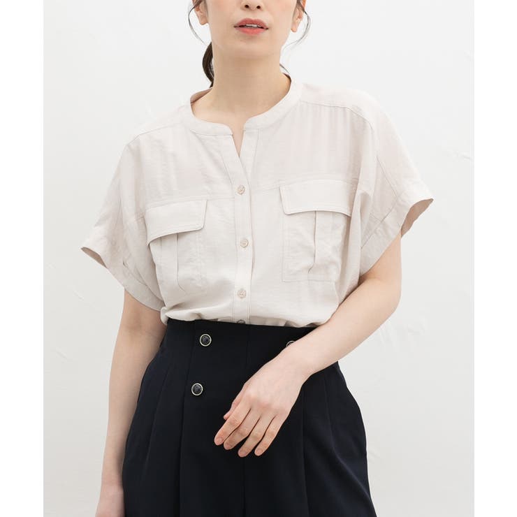 ライトベージュ | トップス ブラウス 半袖 | Honeys