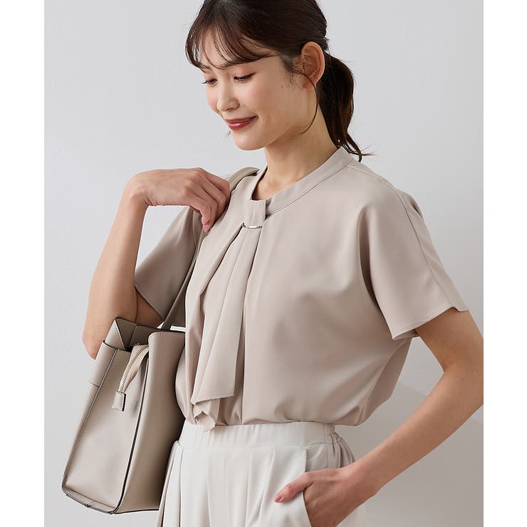 グレージュ | トップス ブラウス 半袖 | Honeys
