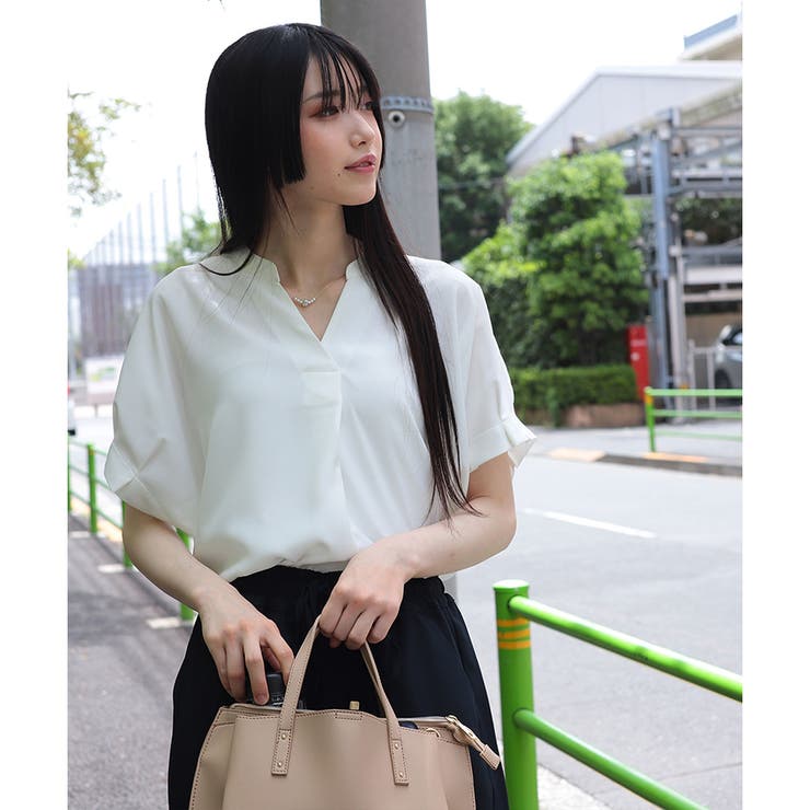 ブラウス 半袖 袖タック 品番 Hnsw Honeys ハニーズ のレディースファッション通販 Shoplist ショップリスト