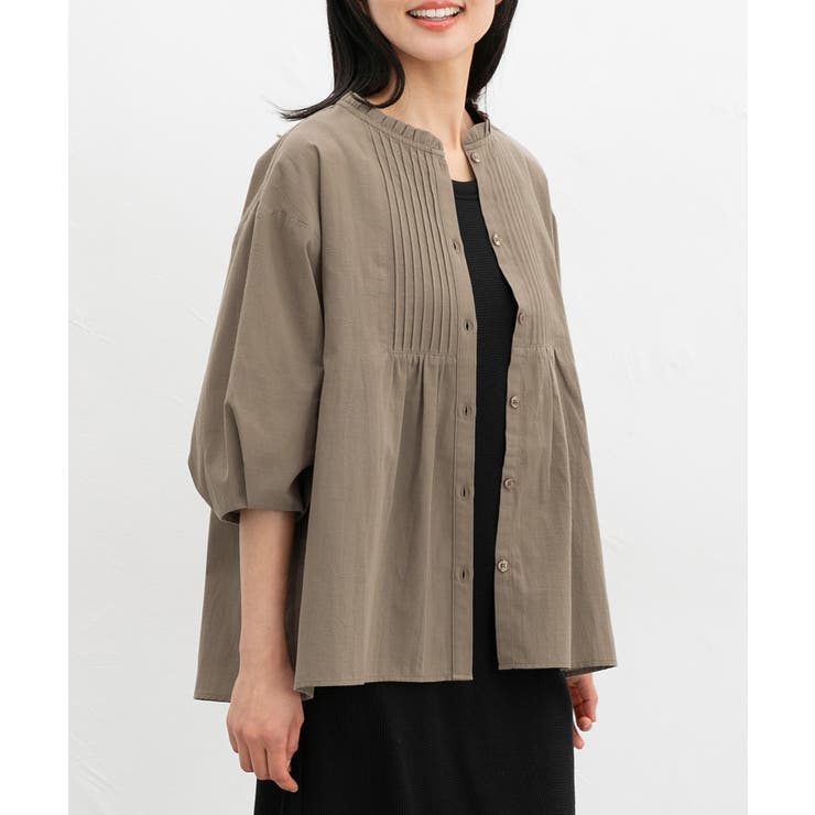 モカ | 【ハニーズ】トップス ブラウス ピンタックブラウス | Honeys