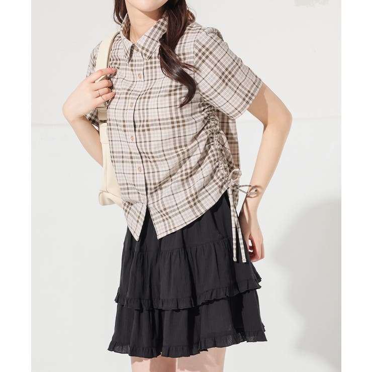 ベージュチェック | トップス シャツ ブラウス | Honeys
