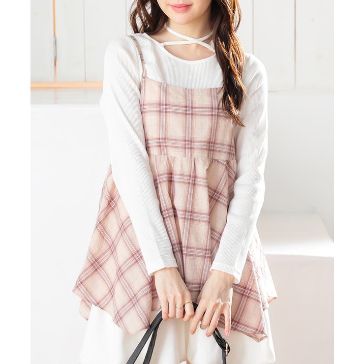 ベージュ×チャ | トップス ブラウス ノースリーブ | Honeys