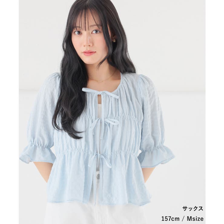 トップス ブラウス リボン付き | Honeys | 詳細画像7 