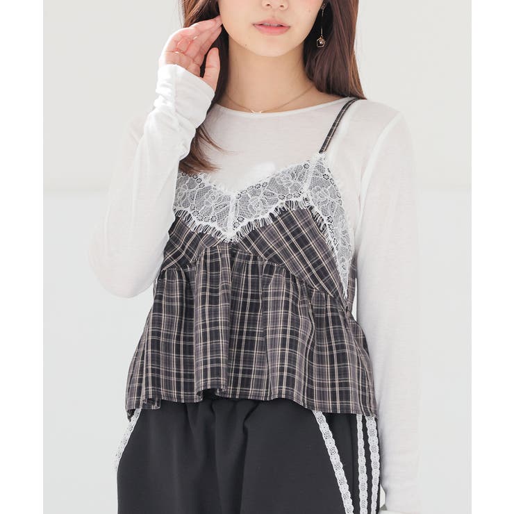 クロチェック | トップス ブラウス ノースリーブ | Honeys