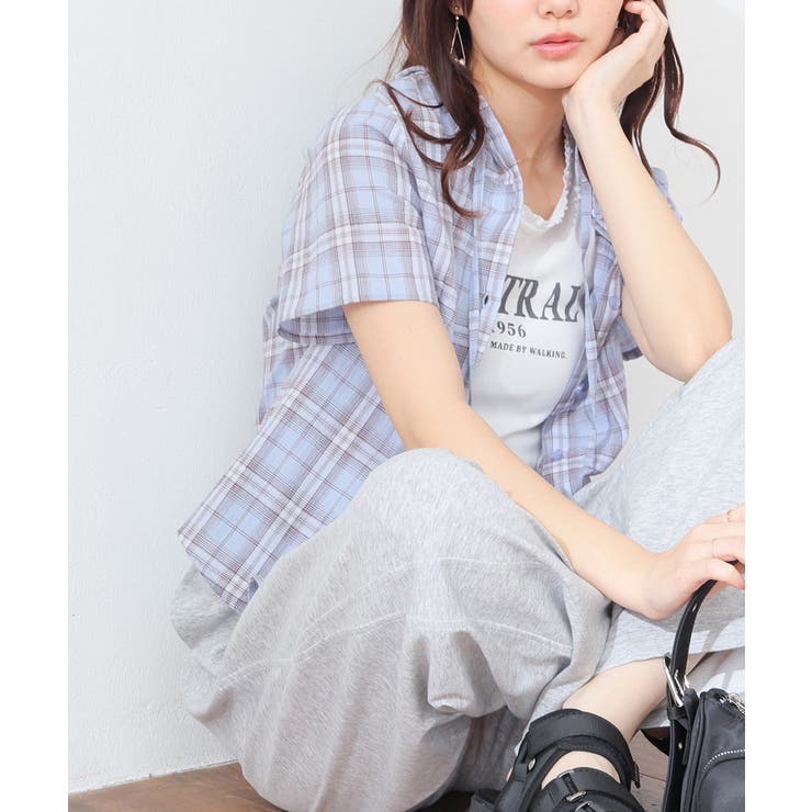 ブルーチェック | トップス シャツ ブラウス | Honeys