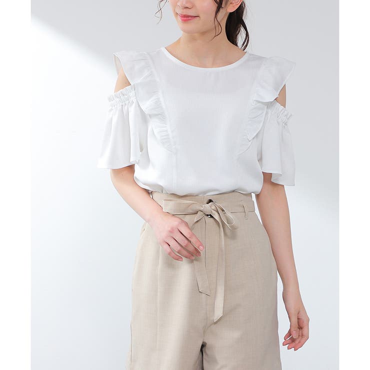 ホワイト | トップス ブラウス 半袖 | Honeys