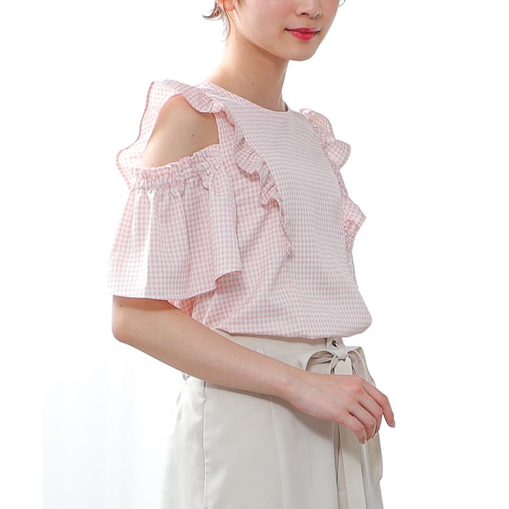 オフ×ピンク | トップス ブラウス 半袖 | Honeys
