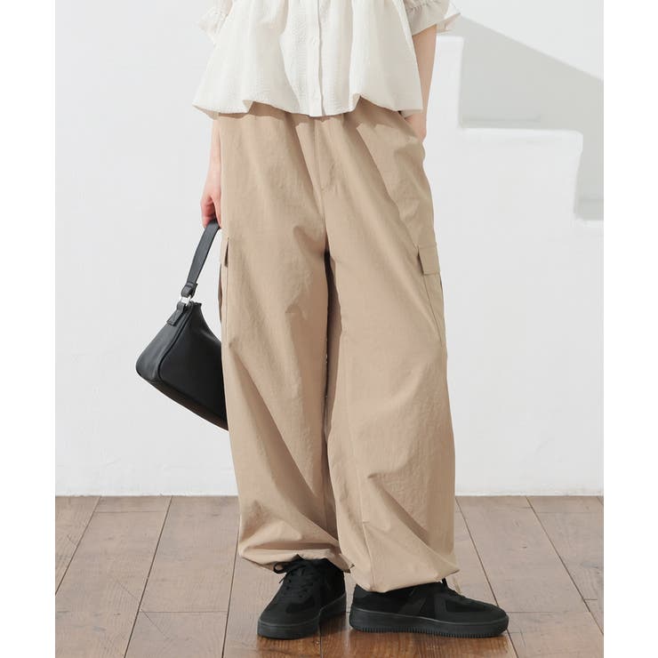 ベージュ | ベルトボトムス パンツ ストレートパンツ | Honeys