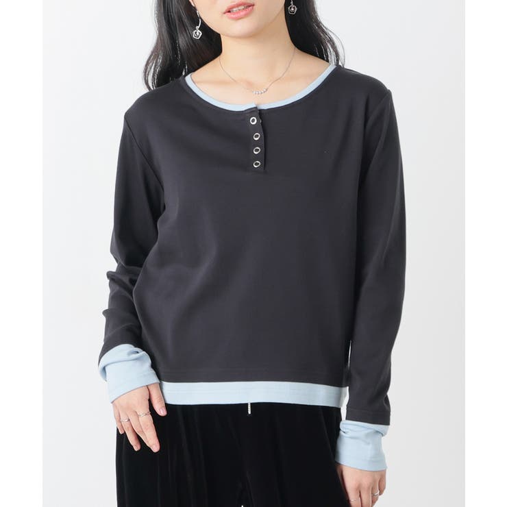 ブラック | トップス カットソー 長袖 | Honeys