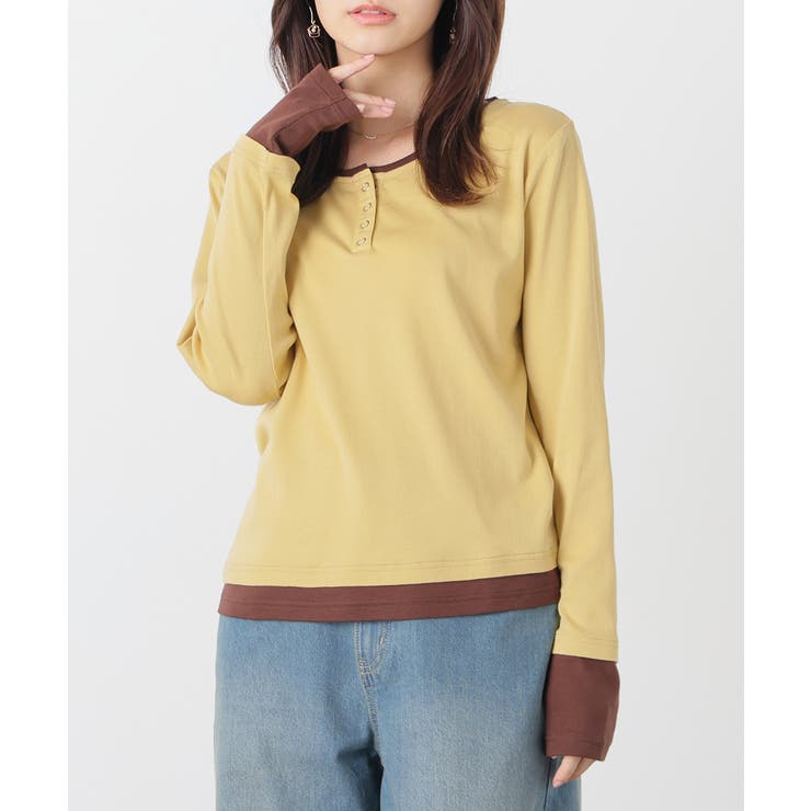 イエロー | トップス カットソー 長袖 | Honeys