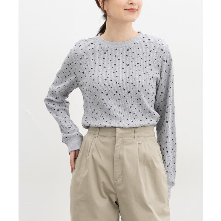 グレー花柄 | トップス Tシャツ ロンＴ | Honeys