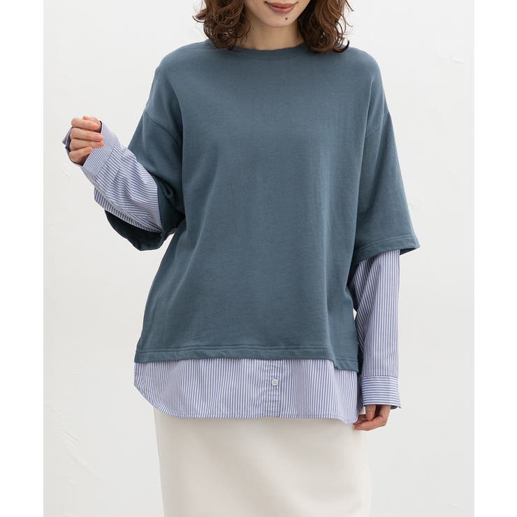 スモーキーブルー | トップス スウェット 長袖 | Honeys