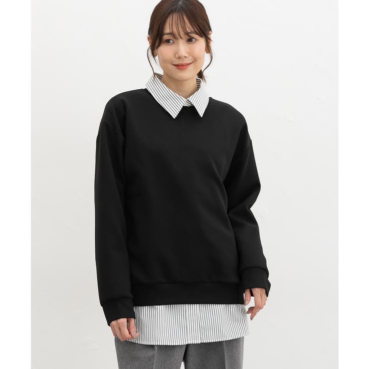 ブラック | トップス スウェット 長袖 | Honeys