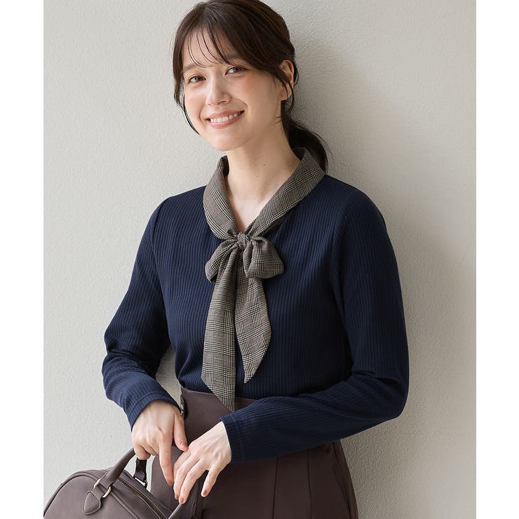 ネイビー | トップス カットソー 長袖 | Honeys