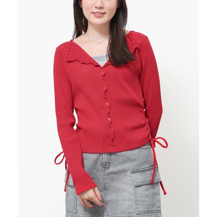 レッド | トップス カットソー 長袖 | Honeys