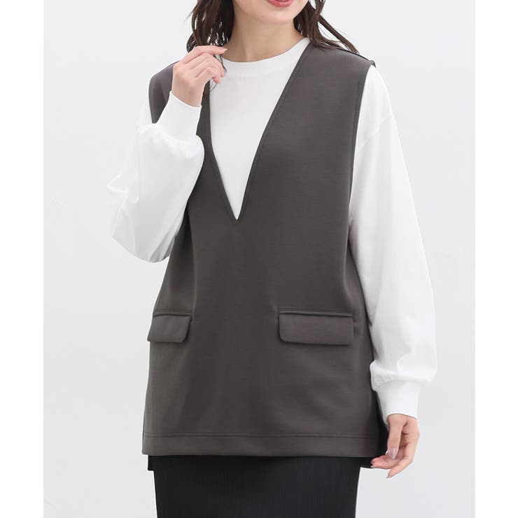 チャコール | トップス カットソー ノースリーブ | Honeys