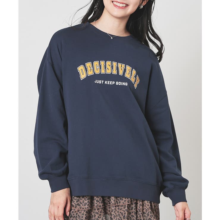 ネイビー | トップス スウェット 長袖 | Honeys