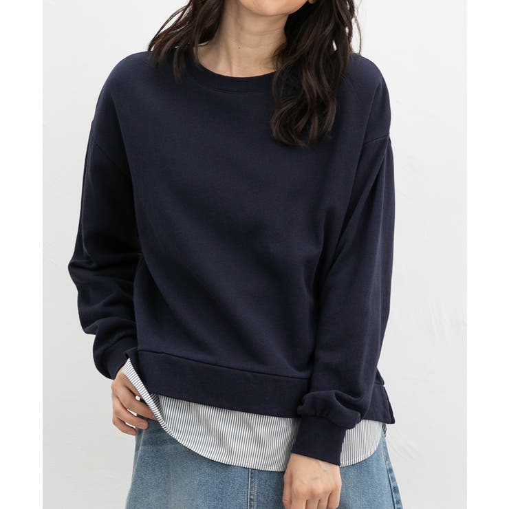 ネイビー | トップス スウェット 長袖 | Honeys