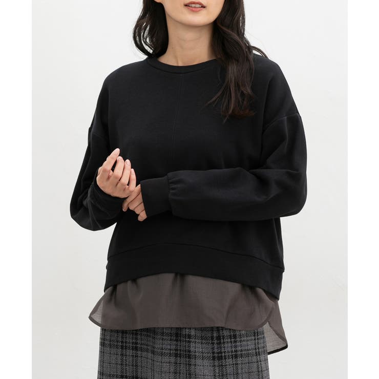 ブラック | トップス スウェット 長袖 | Honeys