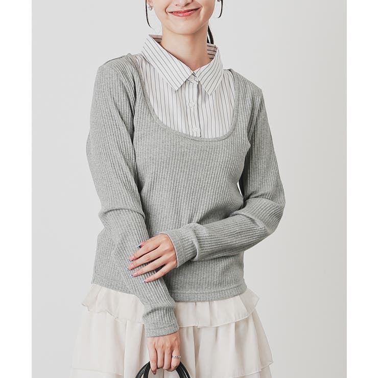 杢グレー | トップス カットソー 長袖 | Honeys