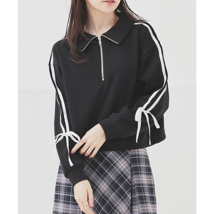 ブラック | トップス スウェット 長袖 | Honeys