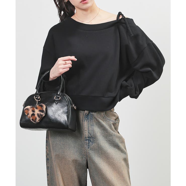 ブラック | トップス スウェット 長袖 | Honeys