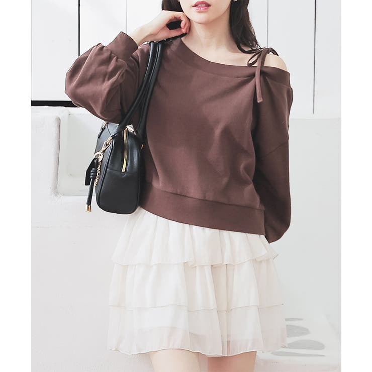 ブラウン | トップス スウェット 長袖 | Honeys