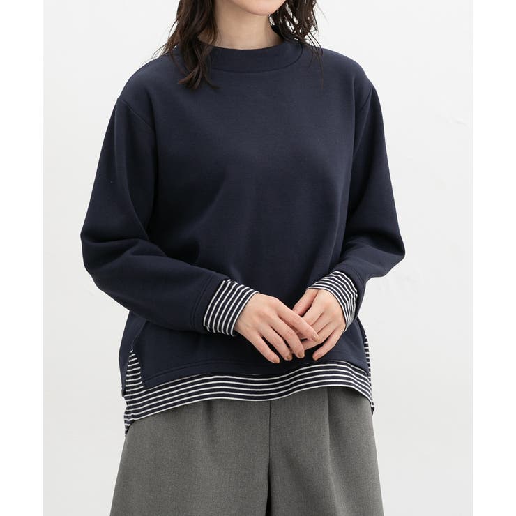 ネイビー | トップス カットソー 長袖 | Honeys